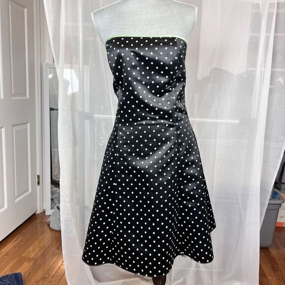 Vintage Jessica Mcclintock Gunne Sax polka dot tea length dress 13/14 pinup - Picture 8 of 8